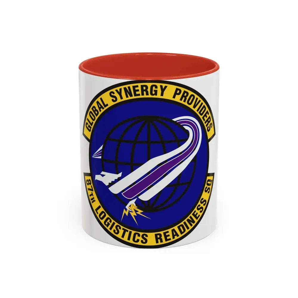 87 Logistics Readiness Squadron AMC (U.S. Air Force) Accent Coffee Mug 11oz Red - Go Mug Yourself