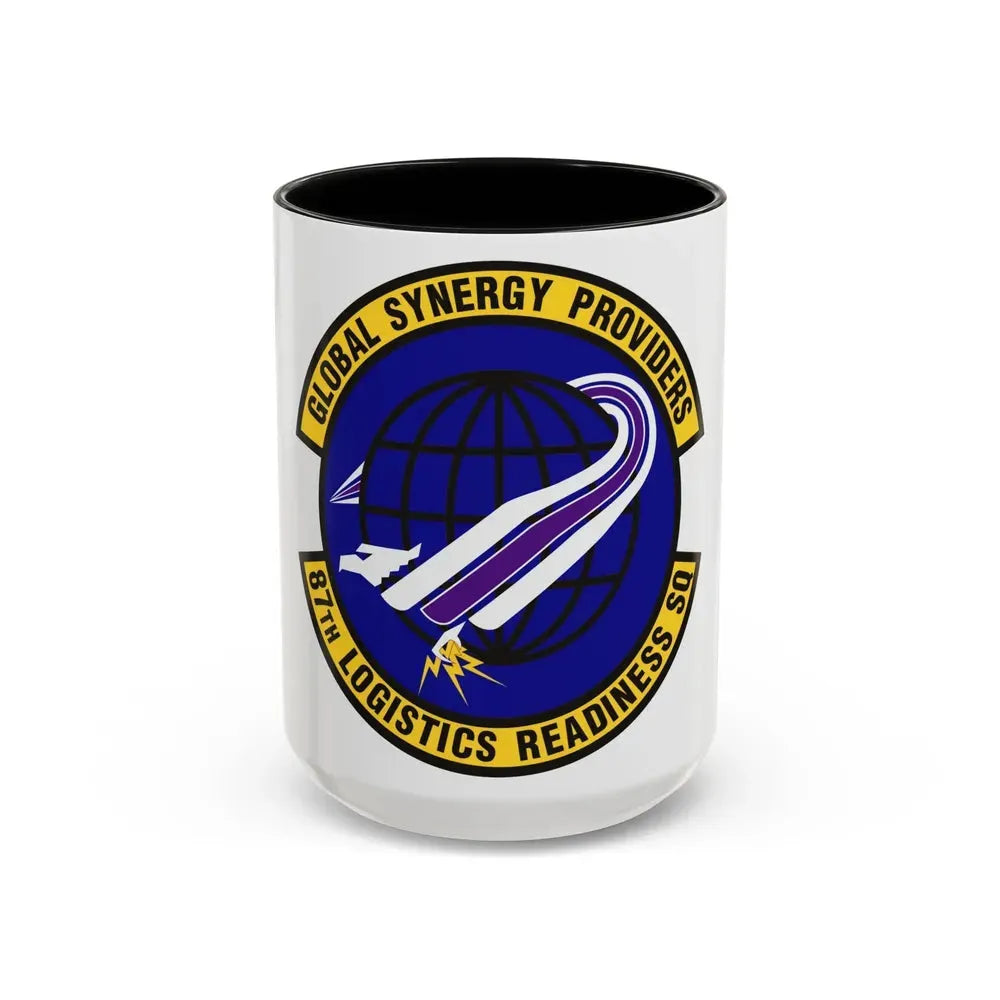 87 Logistics Readiness Squadron AMC (U.S. Air Force) Accent Coffee Mug 15oz Black - Go Mug Yourself