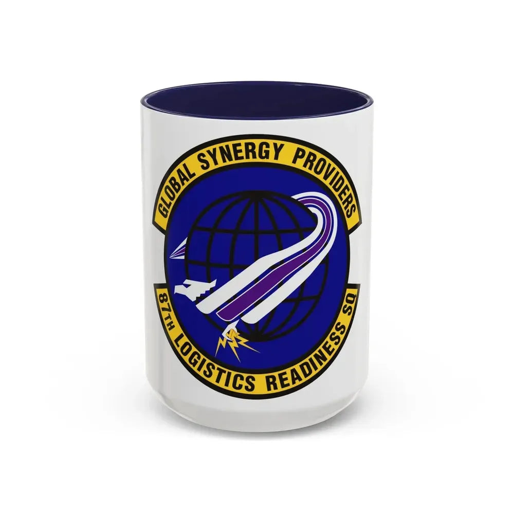 87 Logistics Readiness Squadron AMC (U.S. Air Force) Accent Coffee Mug 15oz Navy - Go Mug Yourself