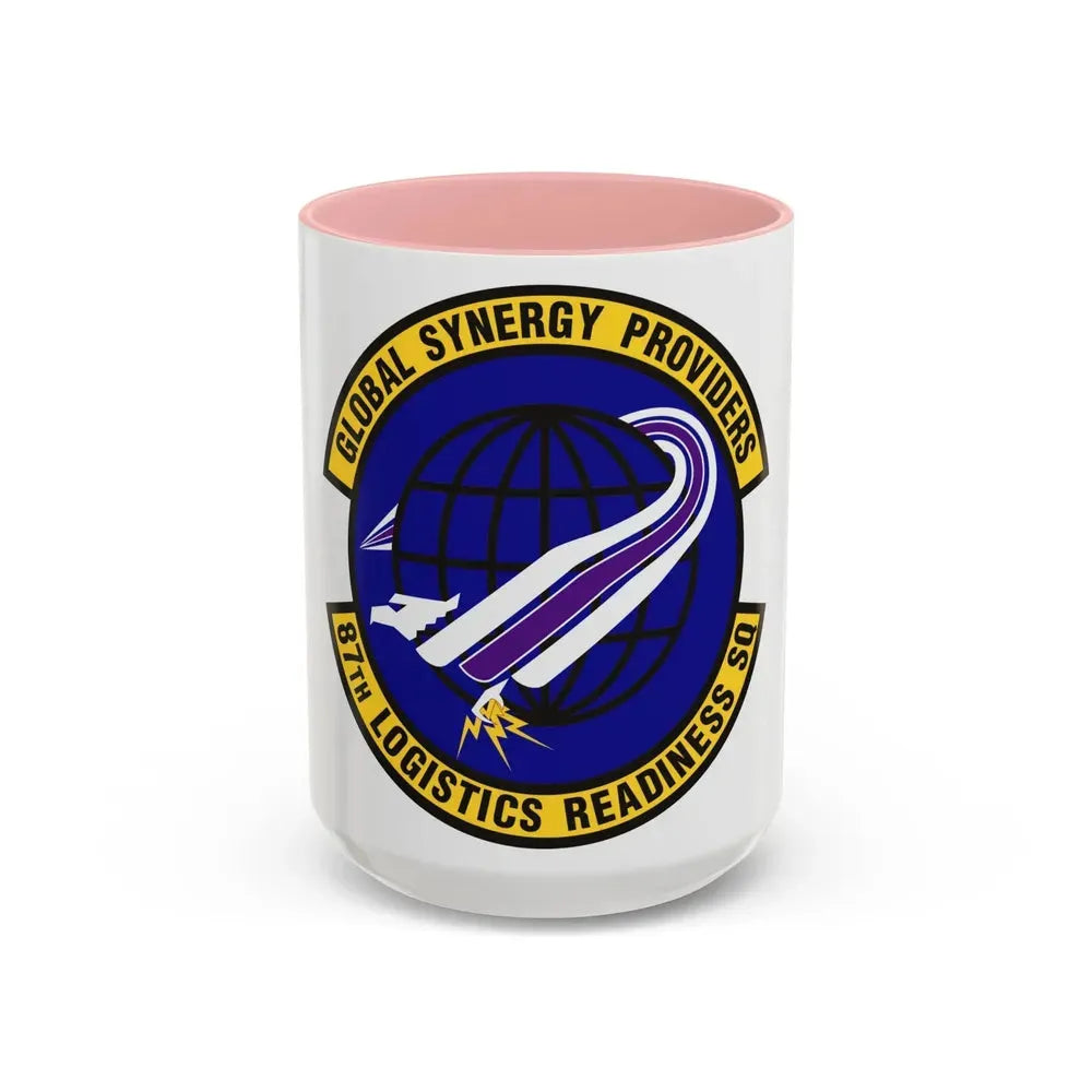 87 Logistics Readiness Squadron AMC (U.S. Air Force) Accent Coffee Mug 15oz Pink - Go Mug Yourself