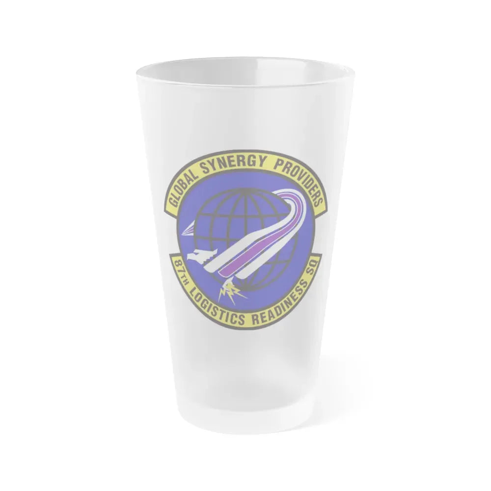 87 Logistics Readiness Squadron AMC (U.S. Air Force) Frosted Pint Glass 16oz 16oz Frosted - Go Mug Yourself