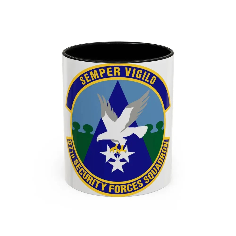 87 Security Forces Squadron AMC (U.S. Air Force) Accent Coffee Mug 11oz Black - Go Mug Yourself