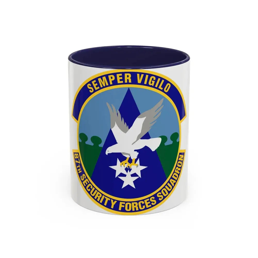 87 Security Forces Squadron AMC (U.S. Air Force) Accent Coffee Mug 11oz Navy - Go Mug Yourself