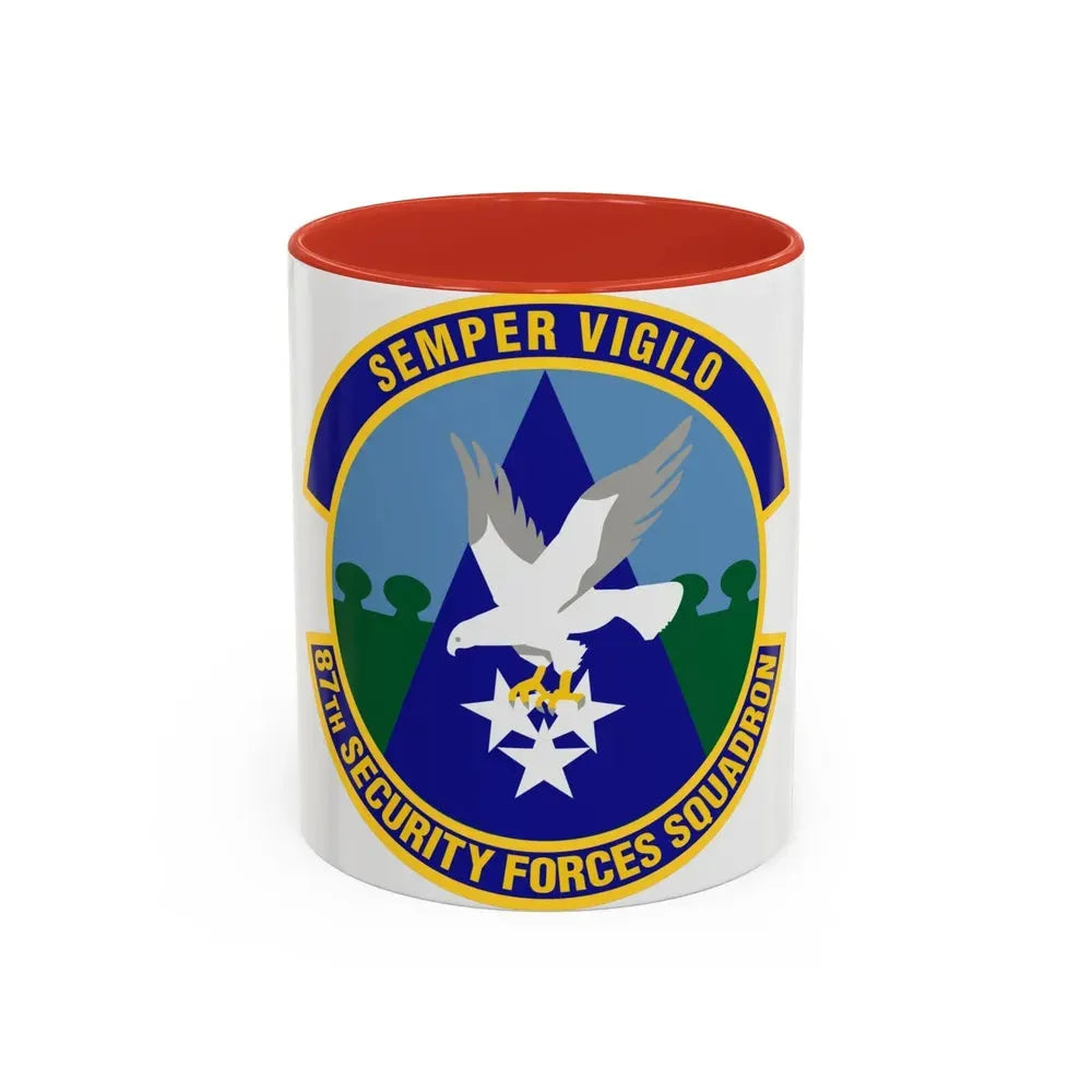 87 Security Forces Squadron AMC (U.S. Air Force) Accent Coffee Mug 11oz Red - Go Mug Yourself