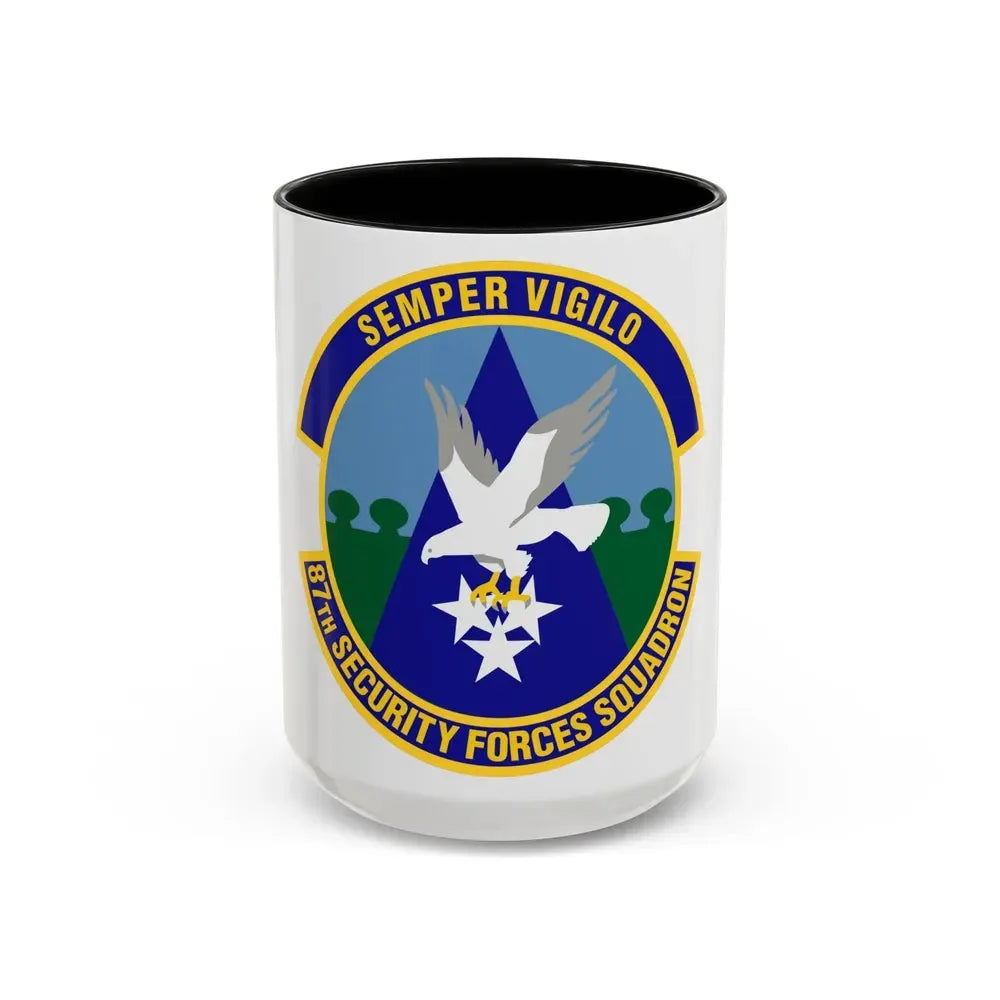 87 Security Forces Squadron AMC (U.S. Air Force) Accent Coffee Mug 15oz Black - Go Mug Yourself