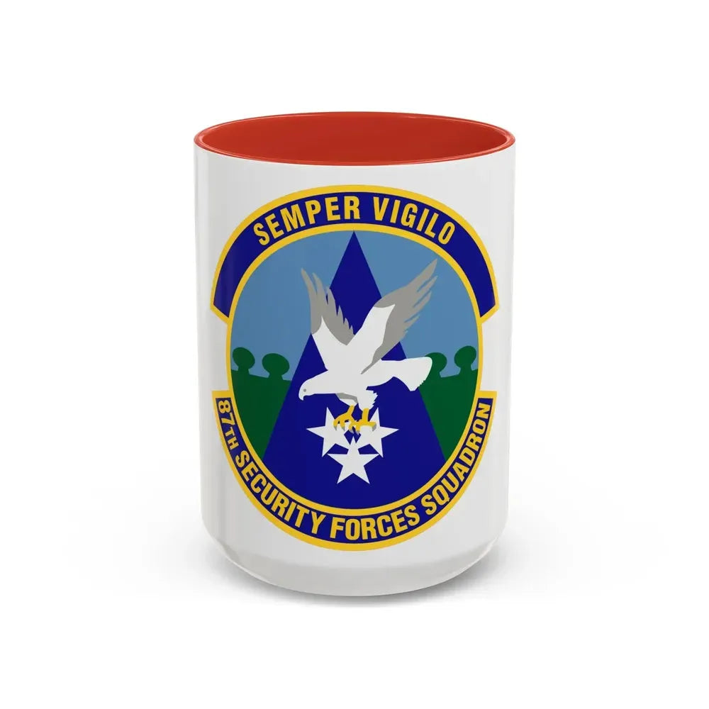 87 Security Forces Squadron AMC (U.S. Air Force) Accent Coffee Mug 15oz Red - Go Mug Yourself