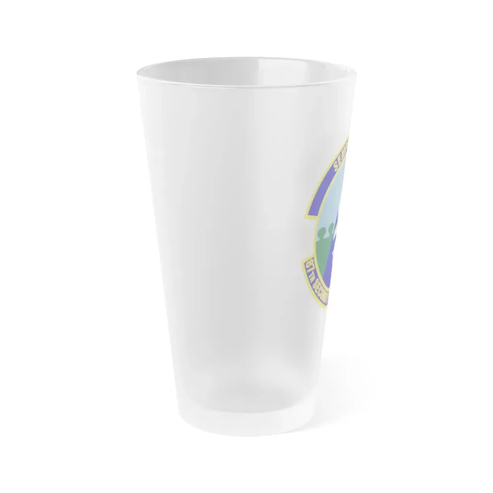 87 Security Forces Squadron AMC (U.S. Air Force) Frosted Pint Glass 16oz - Go Mug Yourself