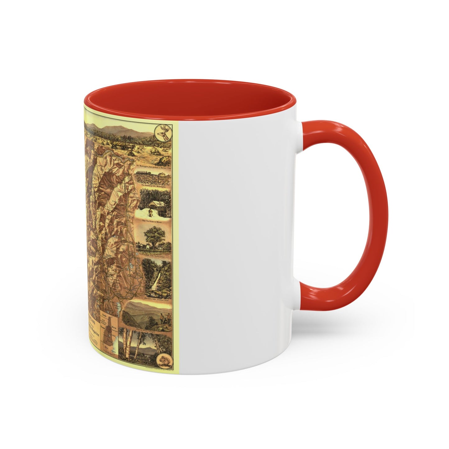 USA - New Hampshire's White Mountains (1937) (Map) Accent Coffee Mug-Go Mug Yourself