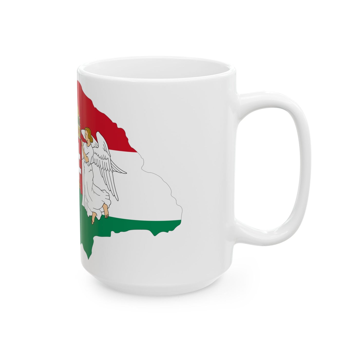 Kingdom of Hungary flag map (Hungary) White Coffee Mug