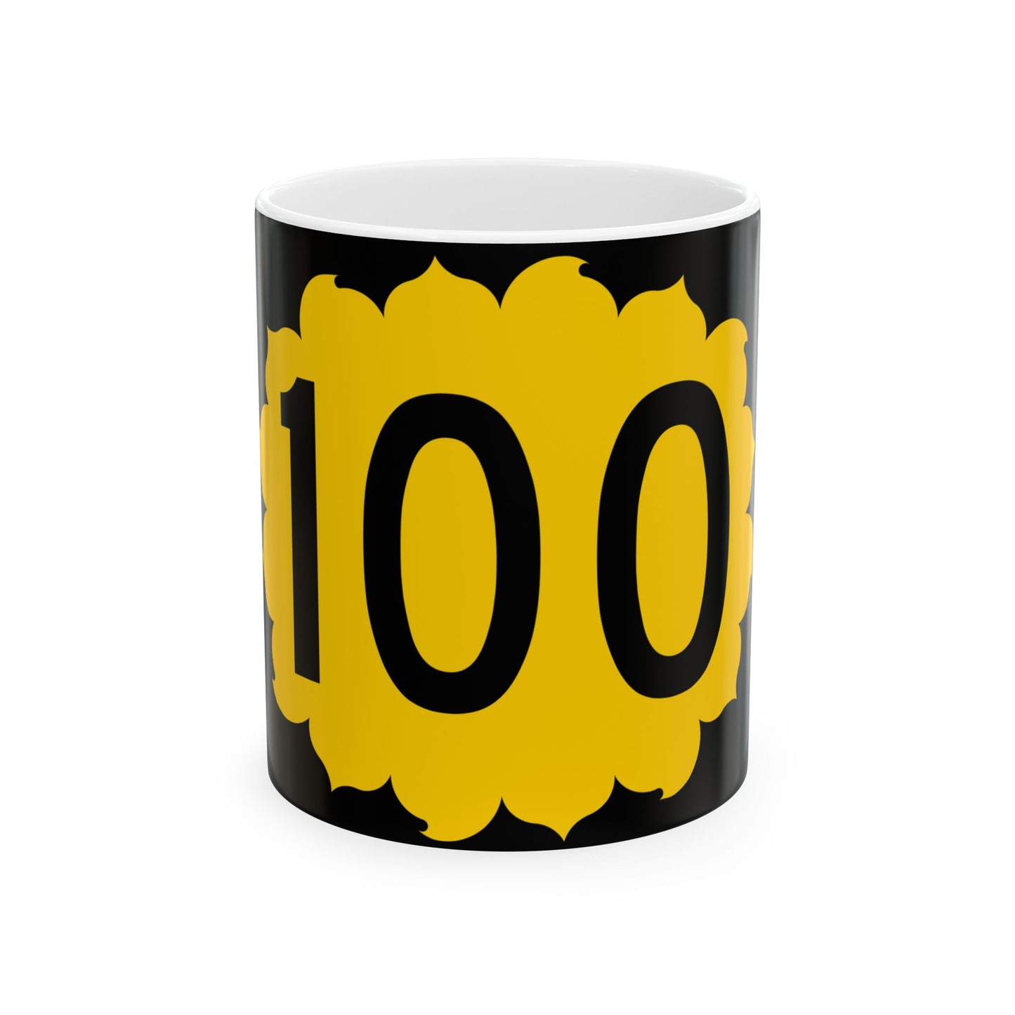 K-100 (Kansas) (Road Sign) White Coffee Mug