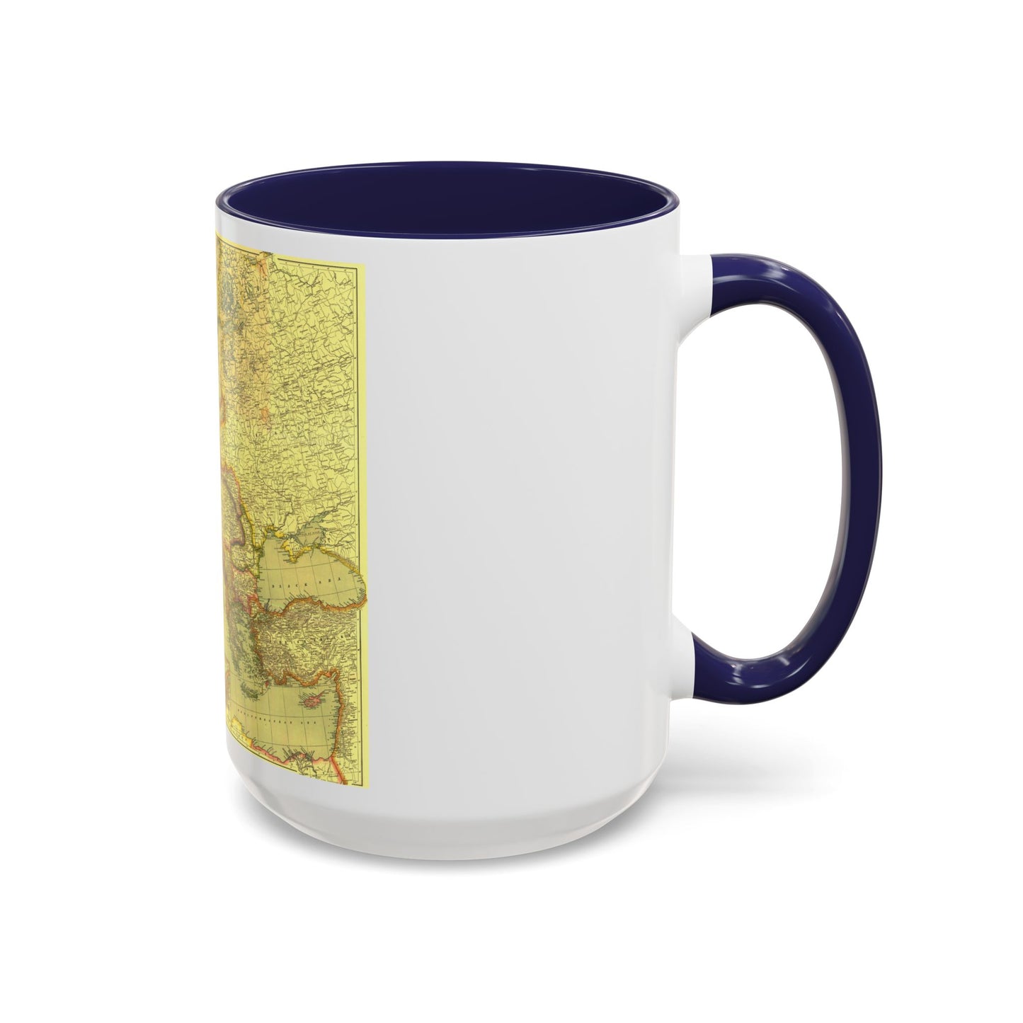 Europe and Africa and Asia (1915) (Map) Accent Coffee Mug
