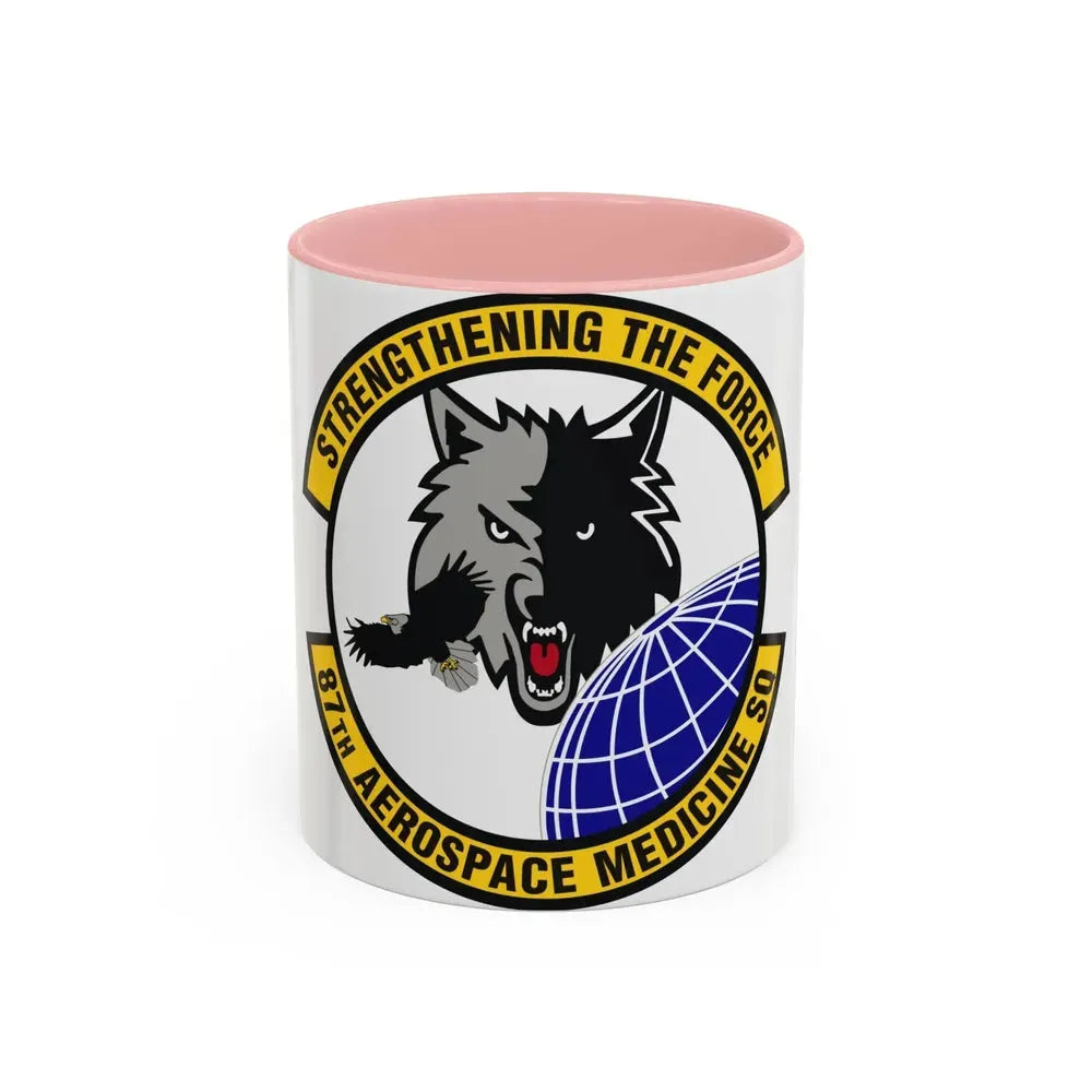 87th Aerospace Medicine Squadron (U.S. Air Force) Accent Coffee Mug 11oz Pink - Go Mug Yourself