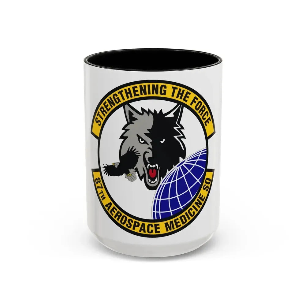 87th Aerospace Medicine Squadron (U.S. Air Force) Accent Coffee Mug 15oz Black - Go Mug Yourself