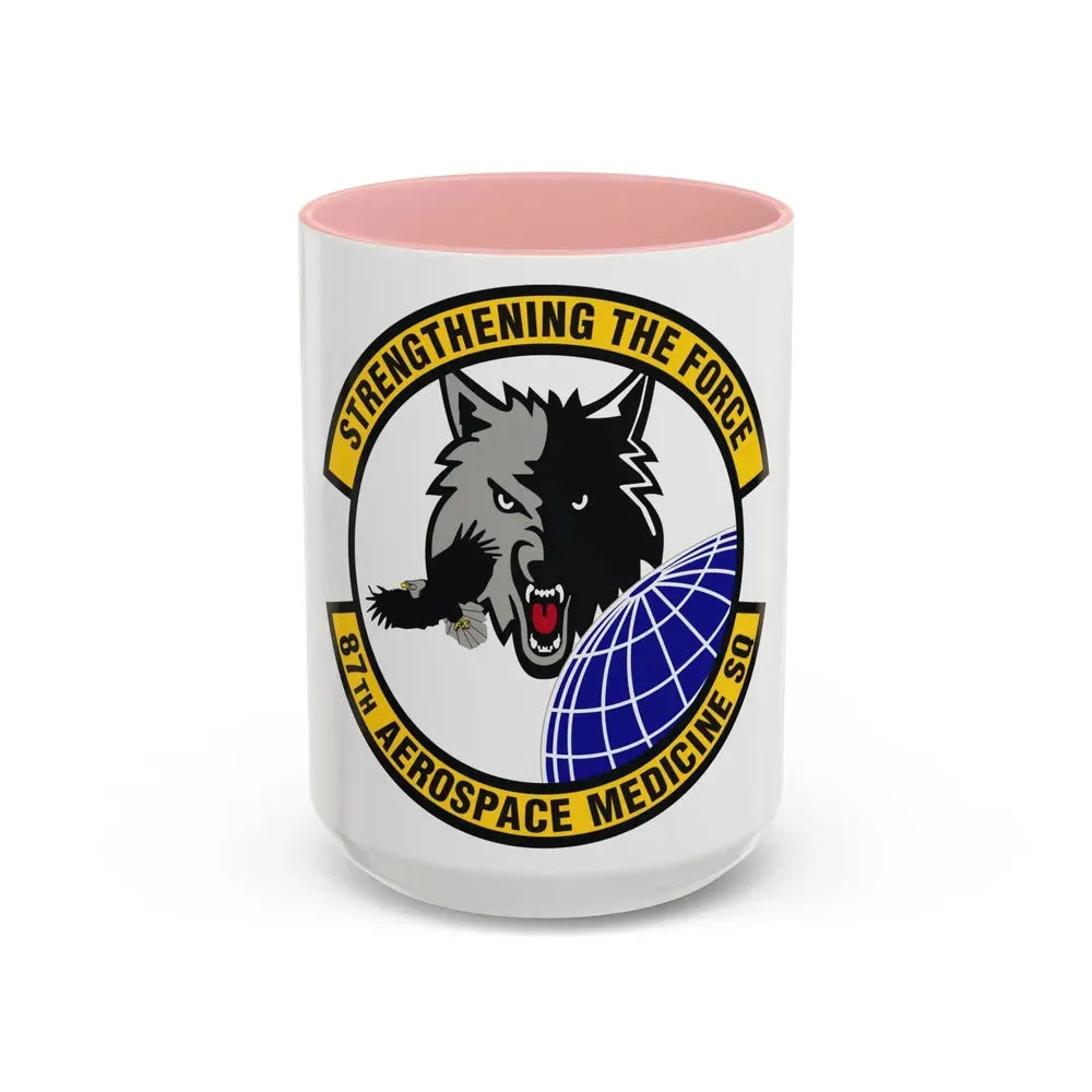 87th Aerospace Medicine Squadron (U.S. Air Force) Accent Coffee Mug 15oz Pink - Go Mug Yourself