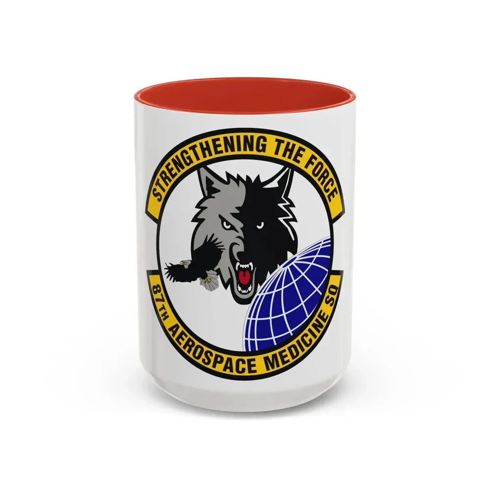 87th Aerospace Medicine Squadron (U.S. Air Force) Accent Coffee Mug 15oz Red - Go Mug Yourself