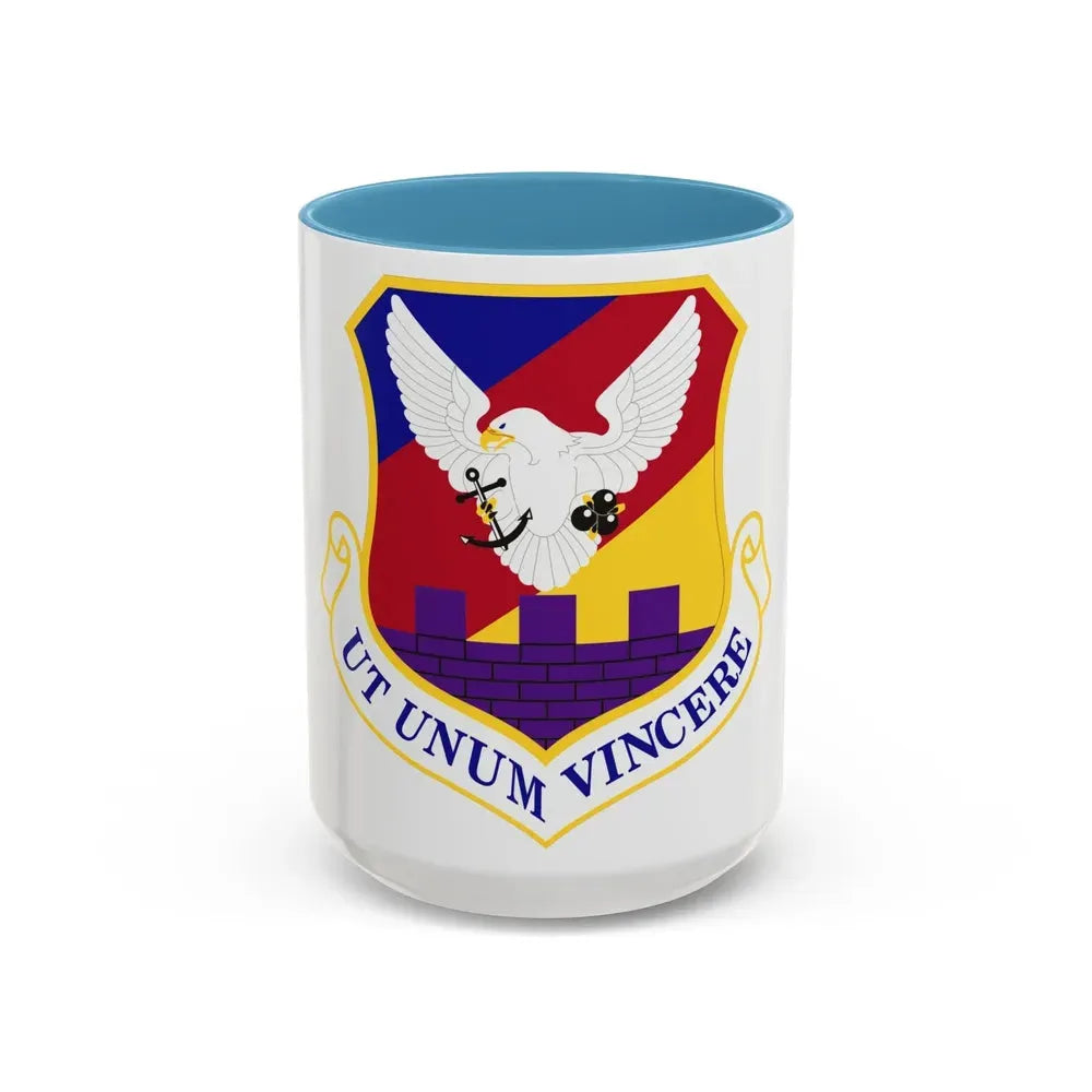 87th Airbase Wing (U.S. Air Force) Accent Coffee Mug 15oz Light Blue - Go Mug Yourself