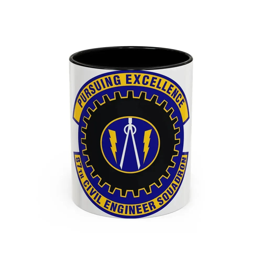 87th Civil Engineer Squadron (U.S. Air Force) Accent Coffee Mug 11oz Black - Go Mug Yourself