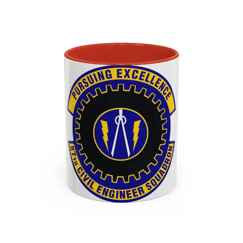 87th Civil Engineer Squadron (U.S. Air Force) Accent Coffee Mug 11oz Red - Go Mug Yourself