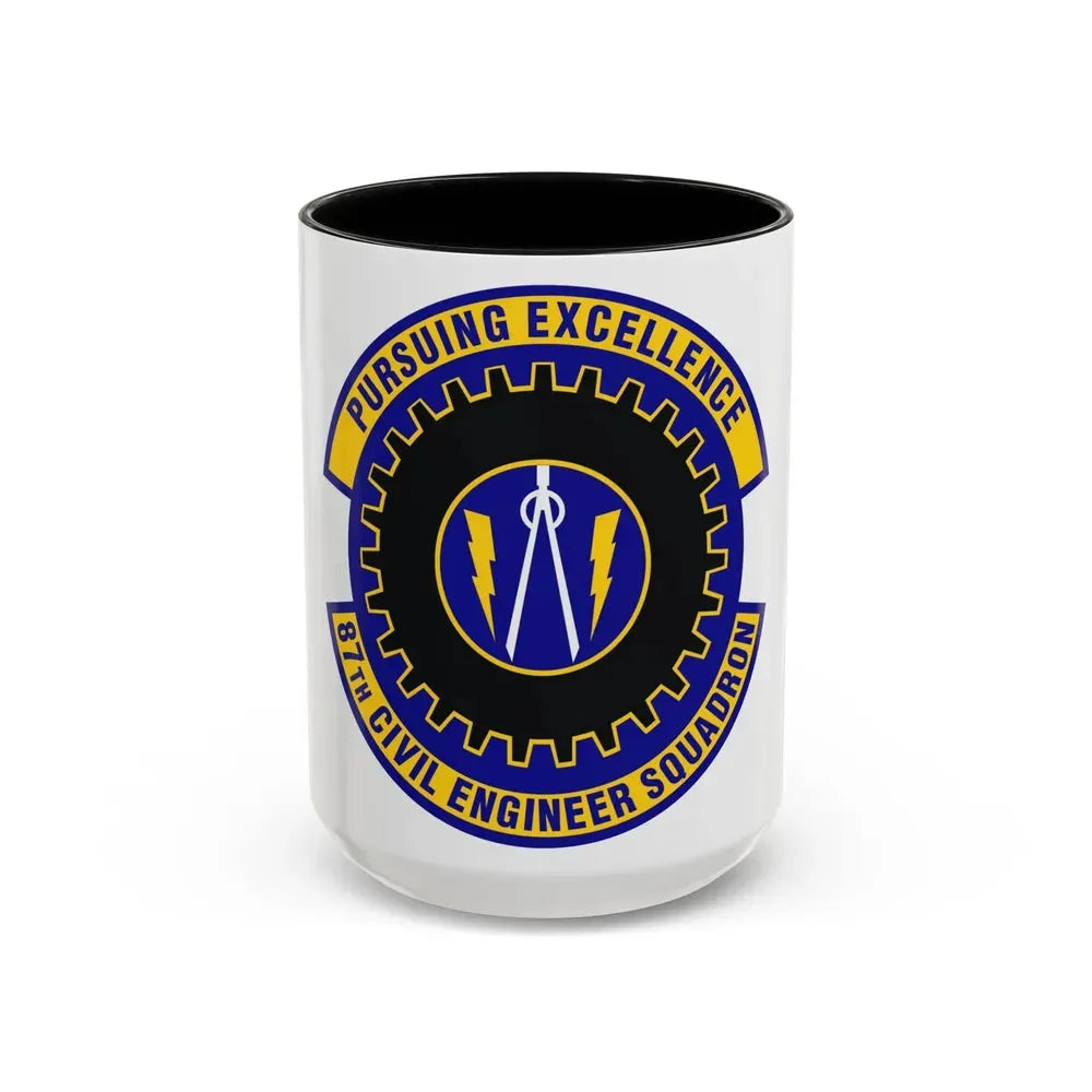 87th Civil Engineer Squadron (U.S. Air Force) Accent Coffee Mug 15oz Black - Go Mug Yourself