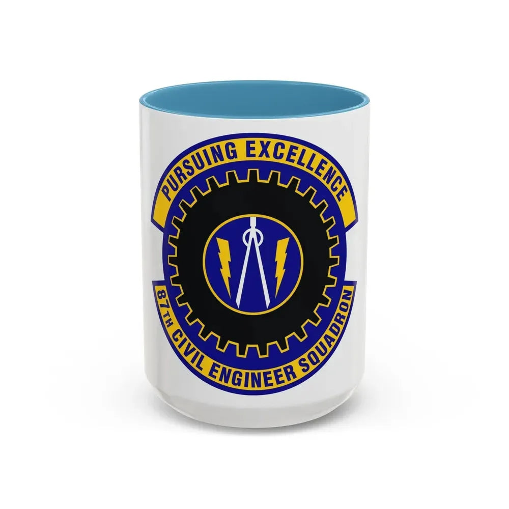 87th Civil Engineer Squadron (U.S. Air Force) Accent Coffee Mug 15oz Light Blue - Go Mug Yourself
