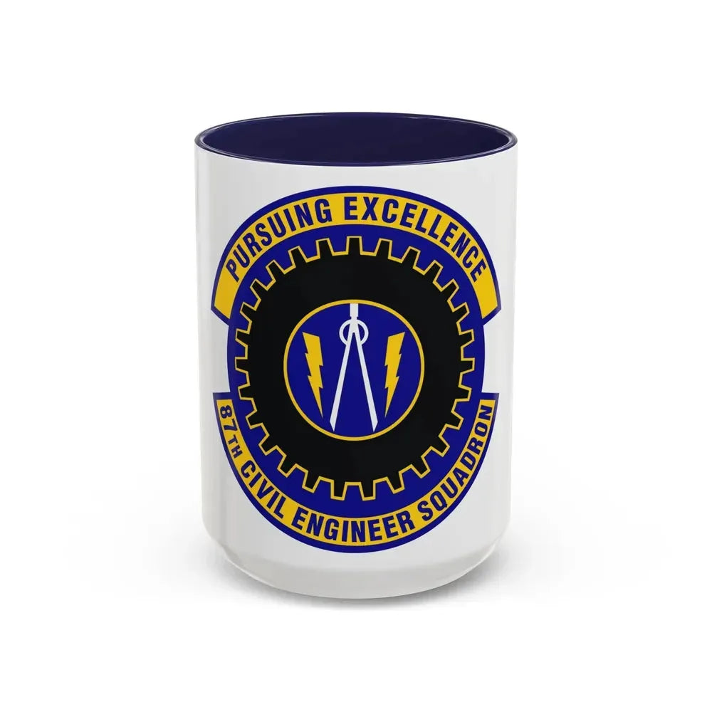 87th Civil Engineer Squadron (U.S. Air Force) Accent Coffee Mug 15oz Navy - Go Mug Yourself