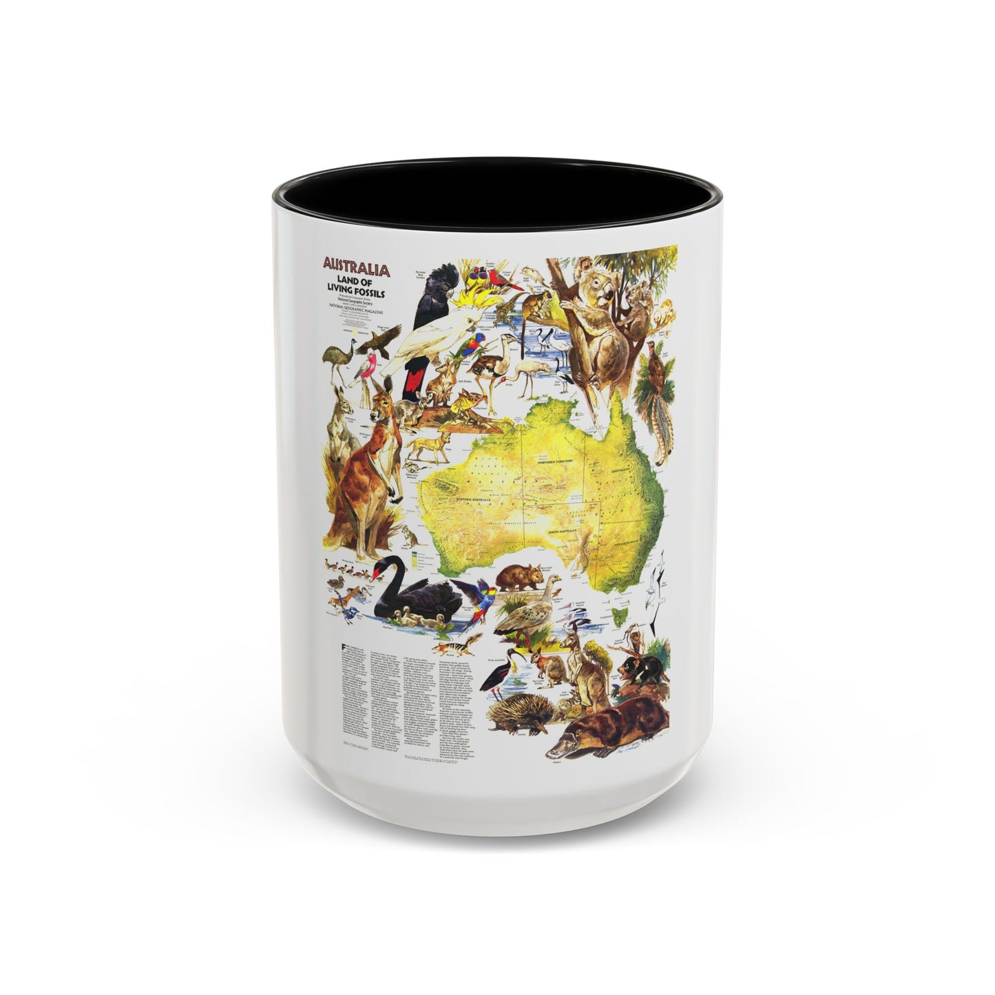 Australia- Land of Living Fossils (1979) (Map) Accent Coffee Mug