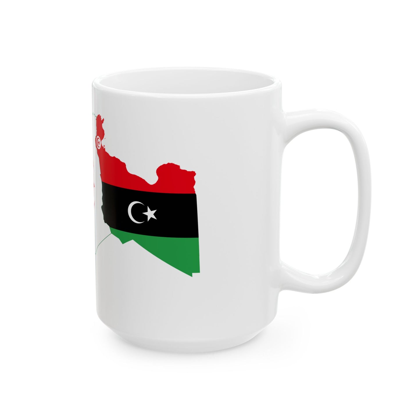 Flag map of Maghreb (Algeria) White Coffee Mug