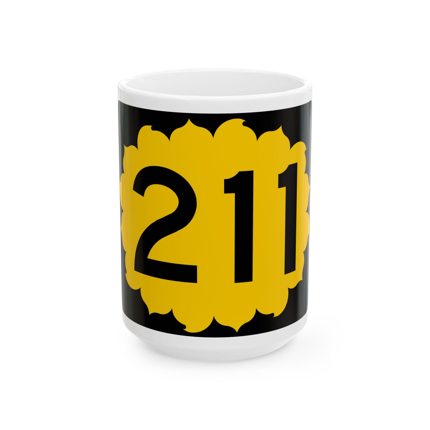 K-211 (Kansas) (Road Sign) White Coffee Mug
