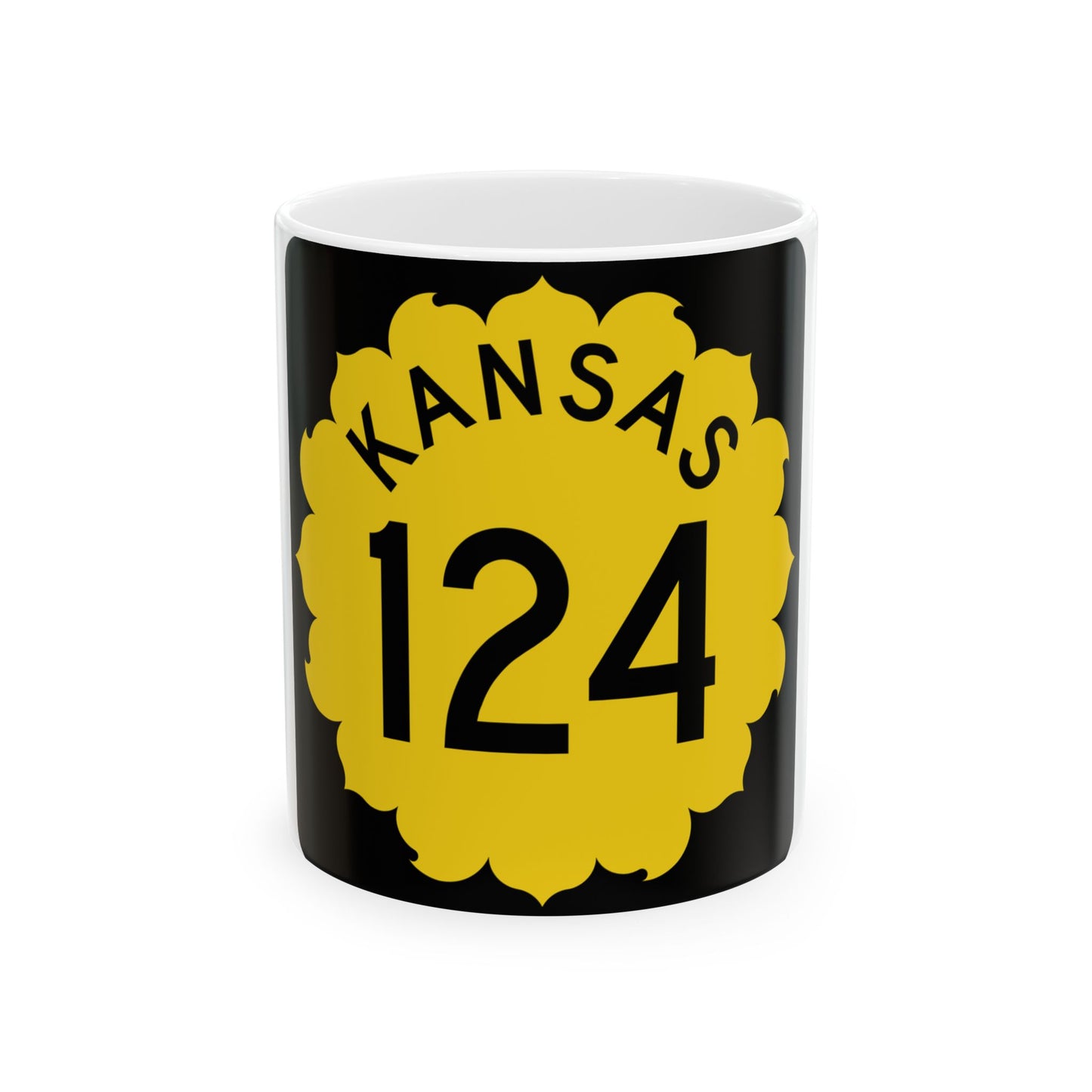 K-124 1962 (Kansas) (Road Sign) White Coffee Mug