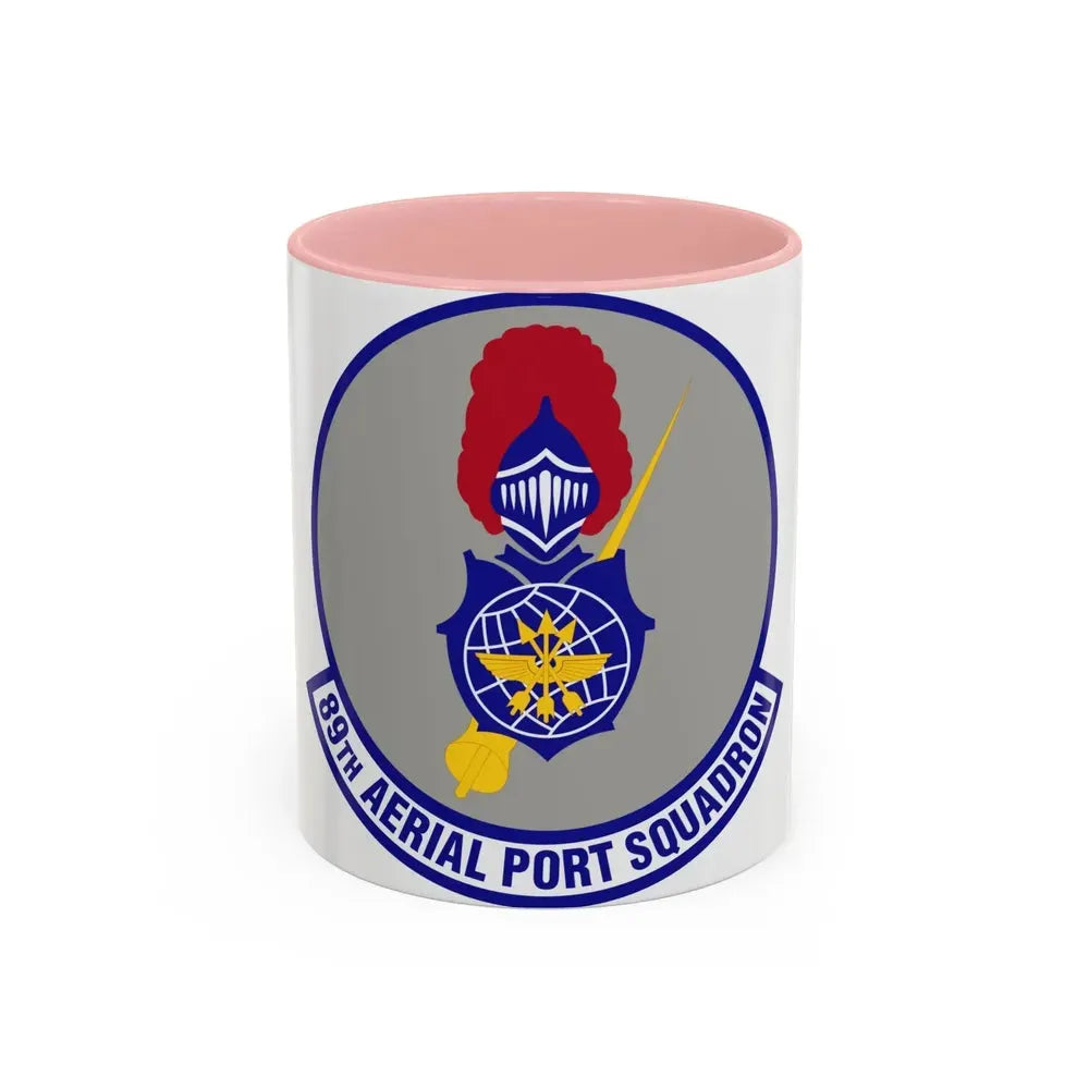 89th Aerial Port Squadron (U.S. Air Force) Accent Coffee Mug 11oz Pink - Go Mug Yourself