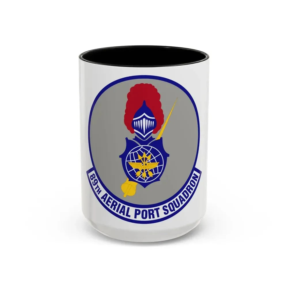 89th Aerial Port Squadron (U.S. Air Force) Accent Coffee Mug 15oz Black - Go Mug Yourself