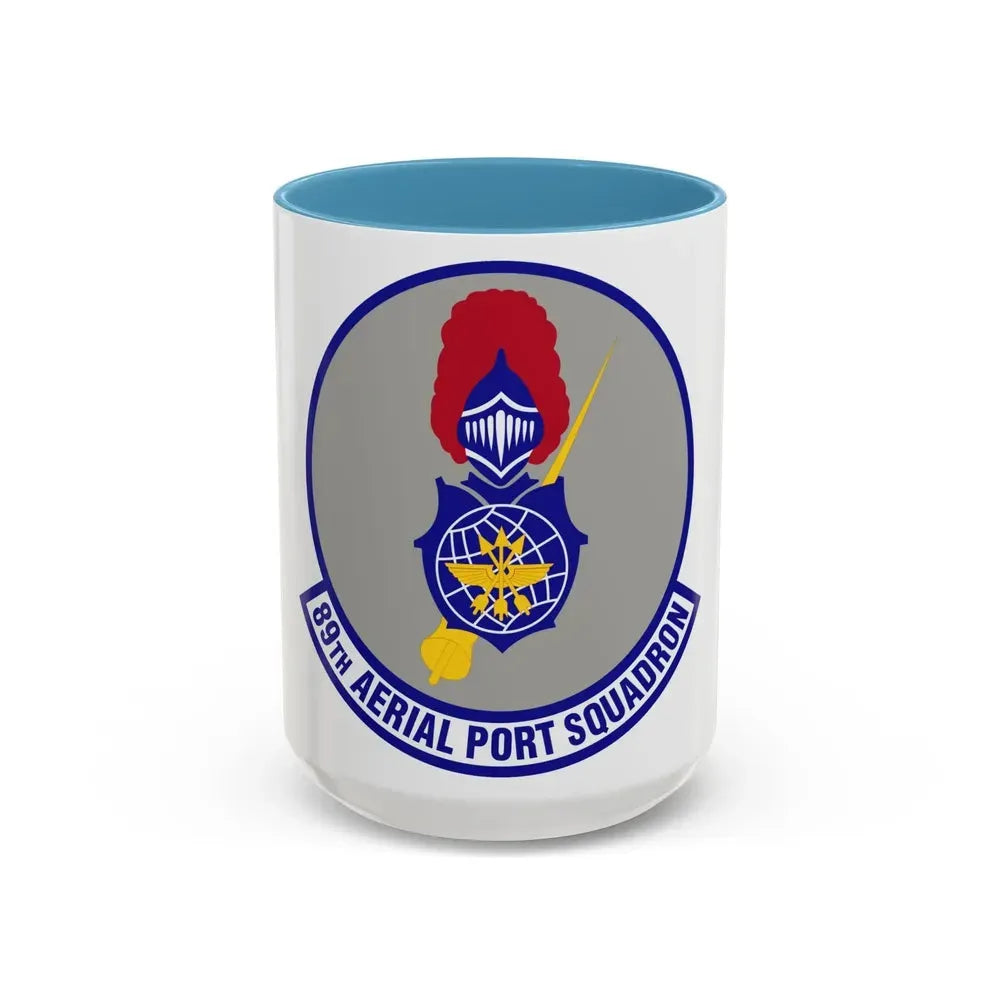 89th Aerial Port Squadron (U.S. Air Force) Accent Coffee Mug 15oz Light Blue - Go Mug Yourself