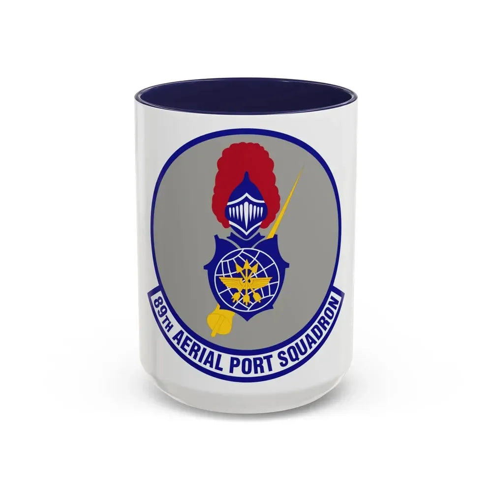 89th Aerial Port Squadron (U.S. Air Force) Accent Coffee Mug 15oz Navy - Go Mug Yourself