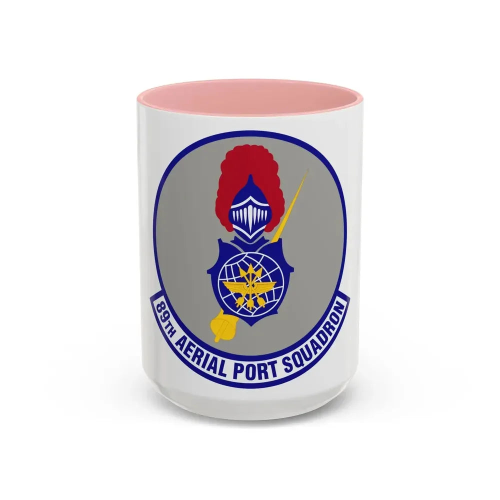 89th Aerial Port Squadron (U.S. Air Force) Accent Coffee Mug 15oz Pink - Go Mug Yourself