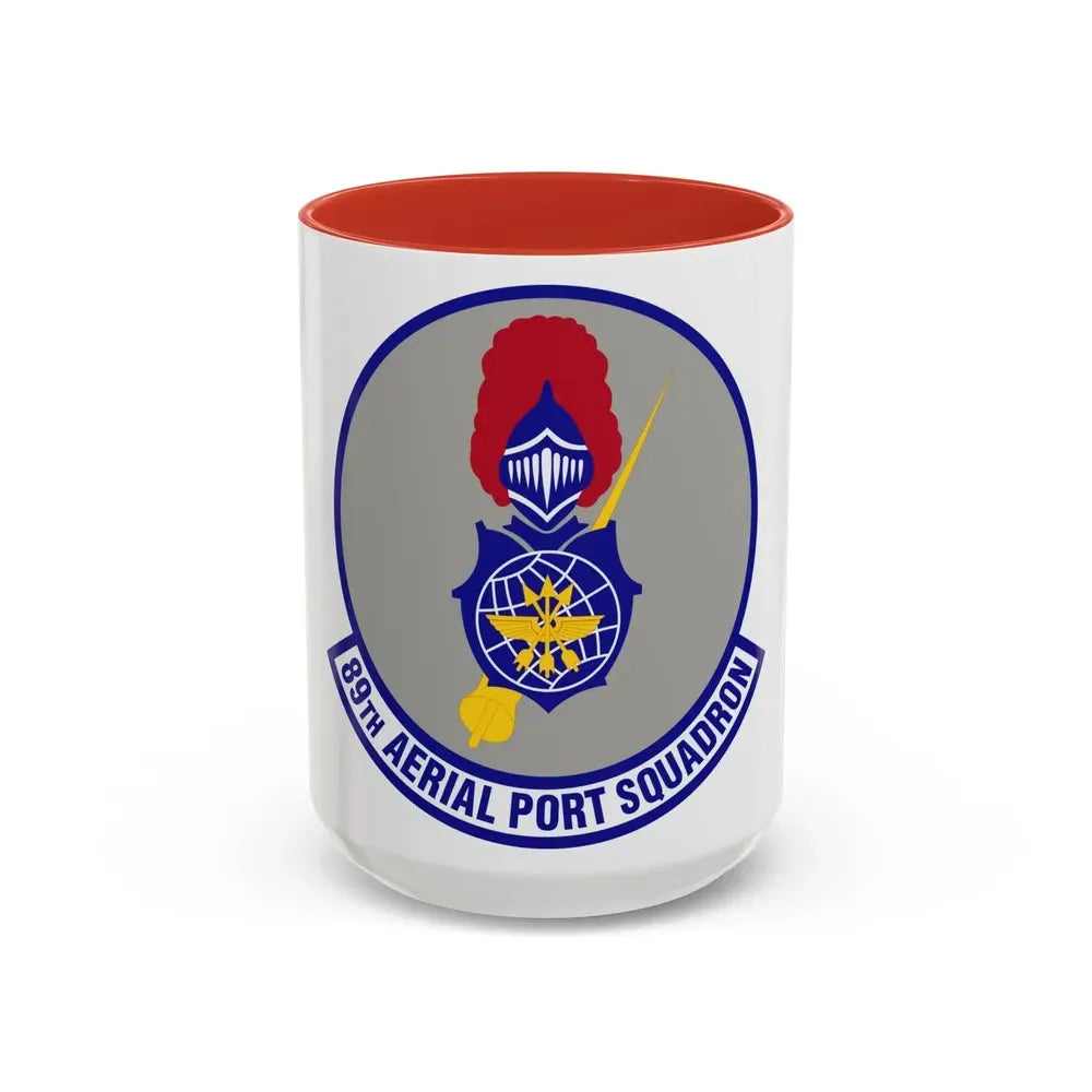89th Aerial Port Squadron (U.S. Air Force) Accent Coffee Mug 15oz Red - Go Mug Yourself
