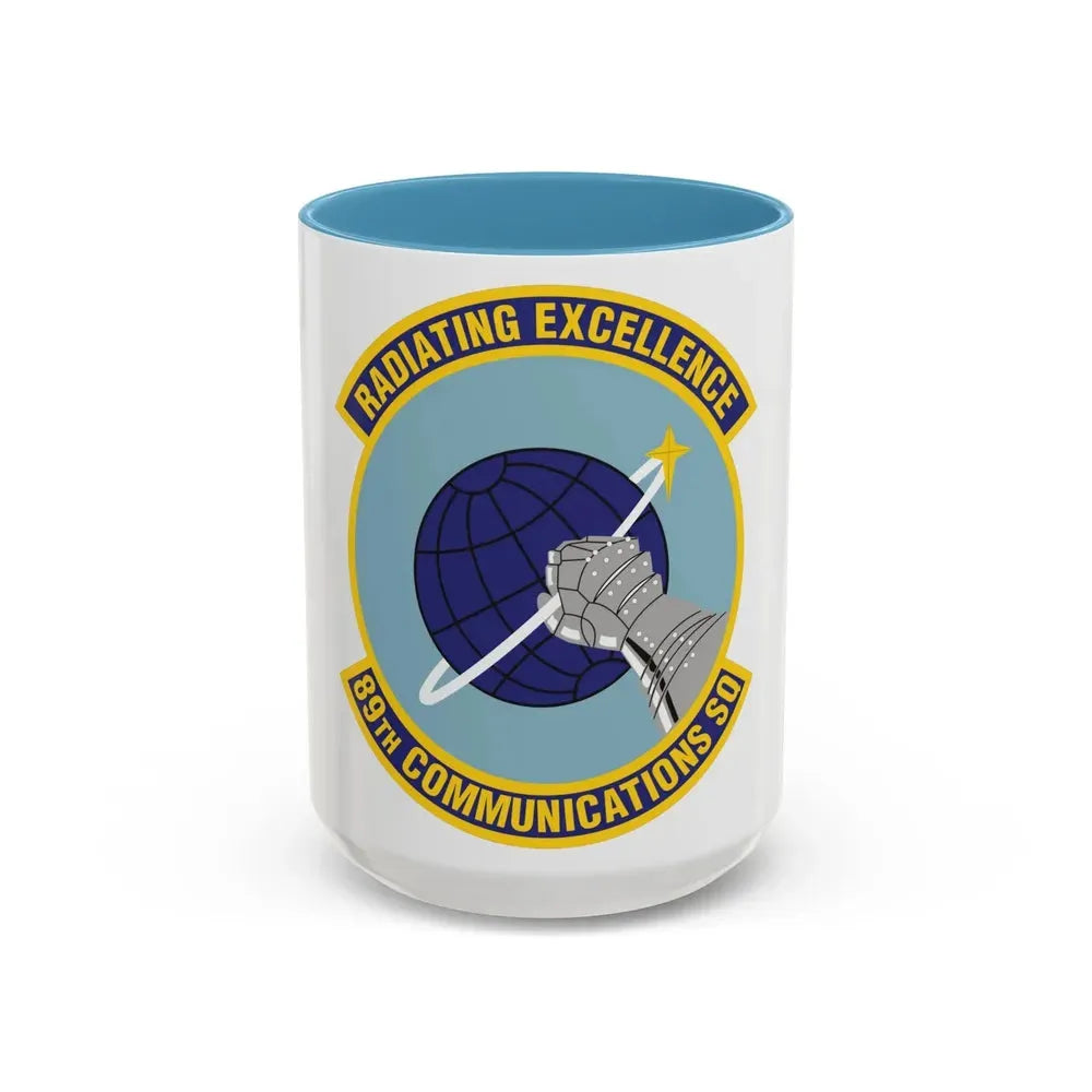 89th Communications Squadron (U.S. Air Force) Accent Coffee Mug 15oz Light Blue - Go Mug Yourself