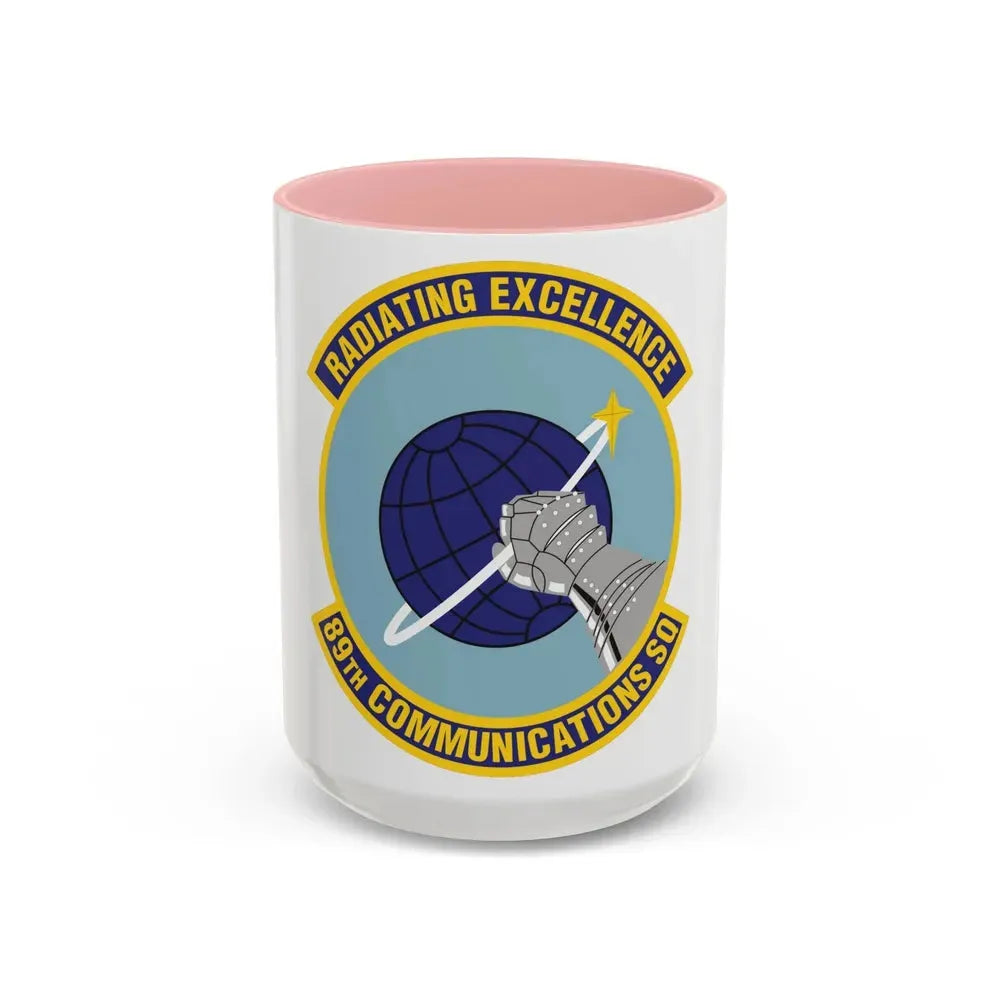 89th Communications Squadron (U.S. Air Force) Accent Coffee Mug 15oz Pink - Go Mug Yourself