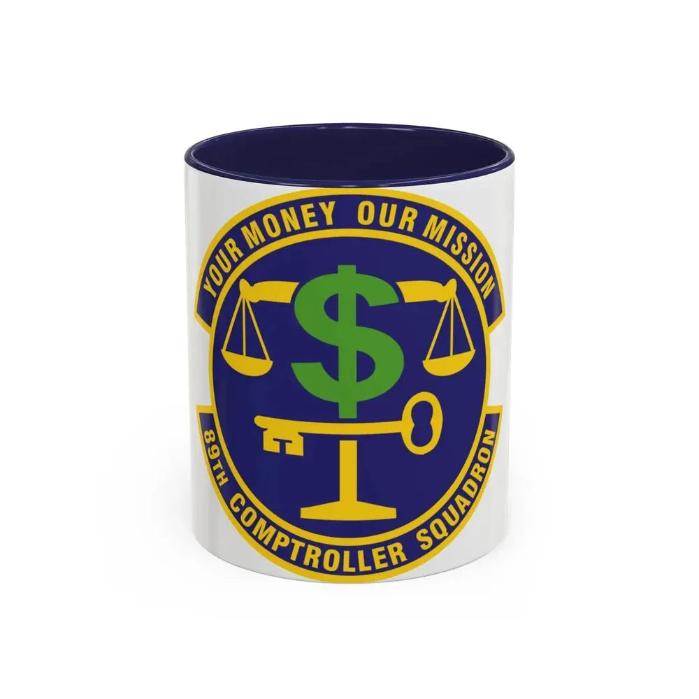 89th Comptroller Squadron (U.S. Air Force) Accent Coffee Mug 11oz Navy - Go Mug Yourself