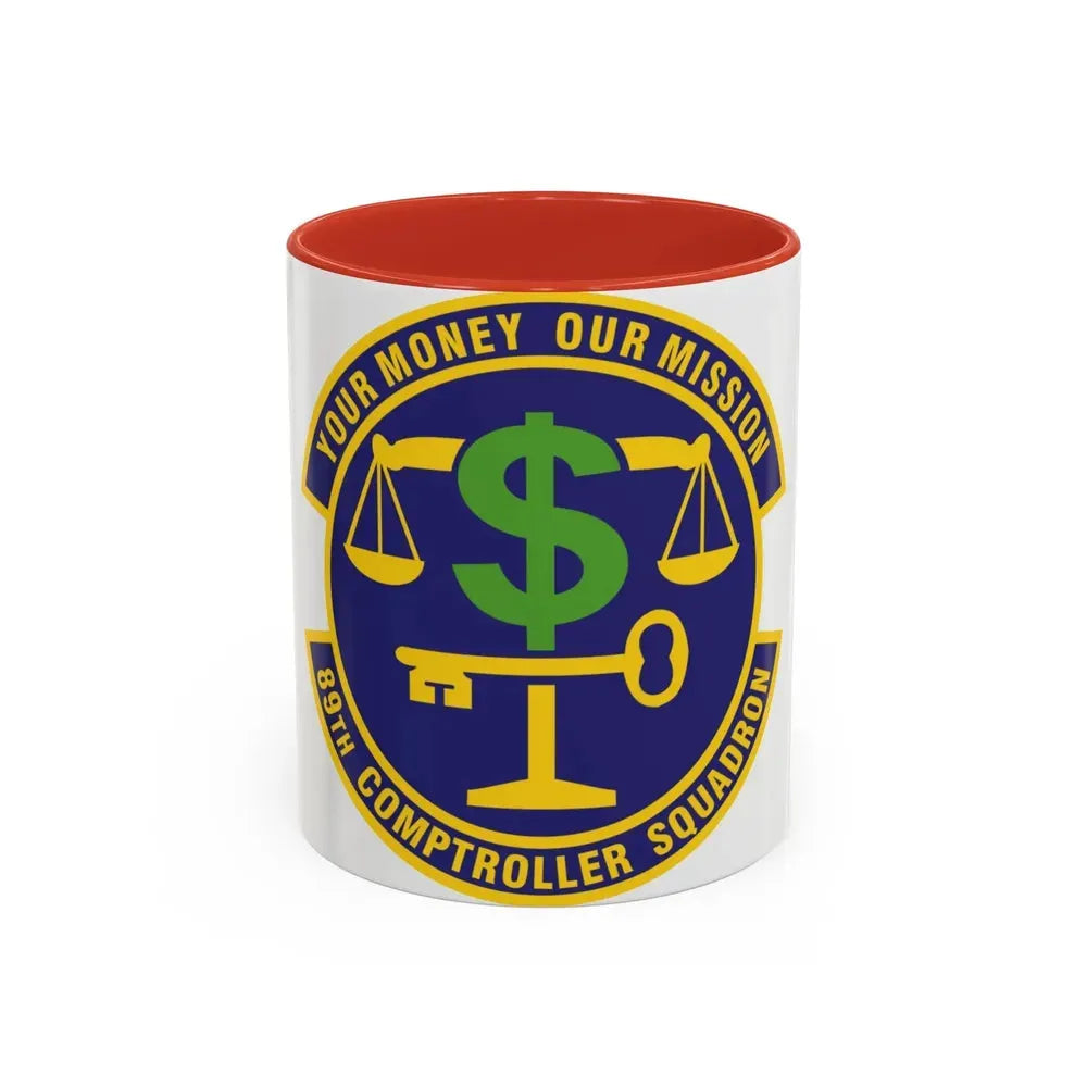 89th Comptroller Squadron (U.S. Air Force) Accent Coffee Mug 11oz Red - Go Mug Yourself