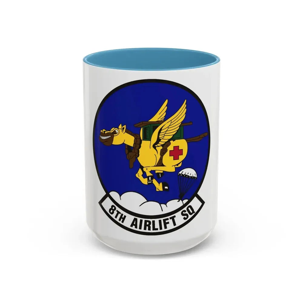 8th Airlift Squadron (U.S. Air Force) Accent Coffee Mug 15oz Light Blue - Go Mug Yourself