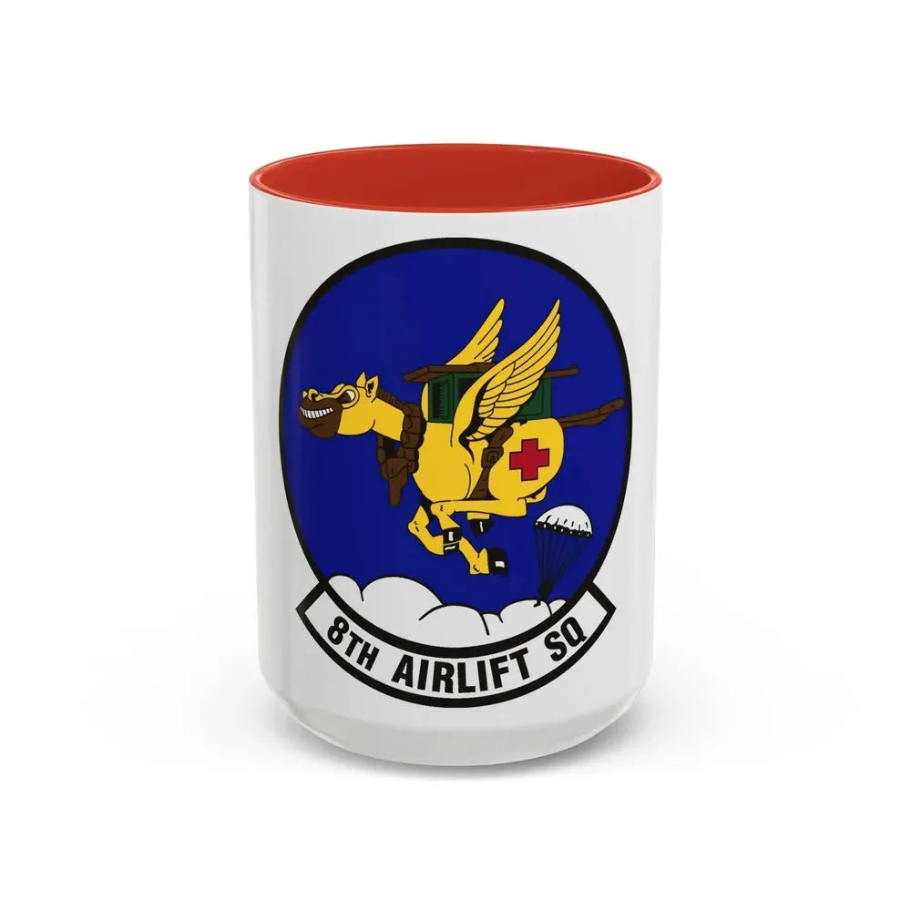 8th Airlift Squadron (U.S. Air Force) Accent Coffee Mug 15oz Red - Go Mug Yourself