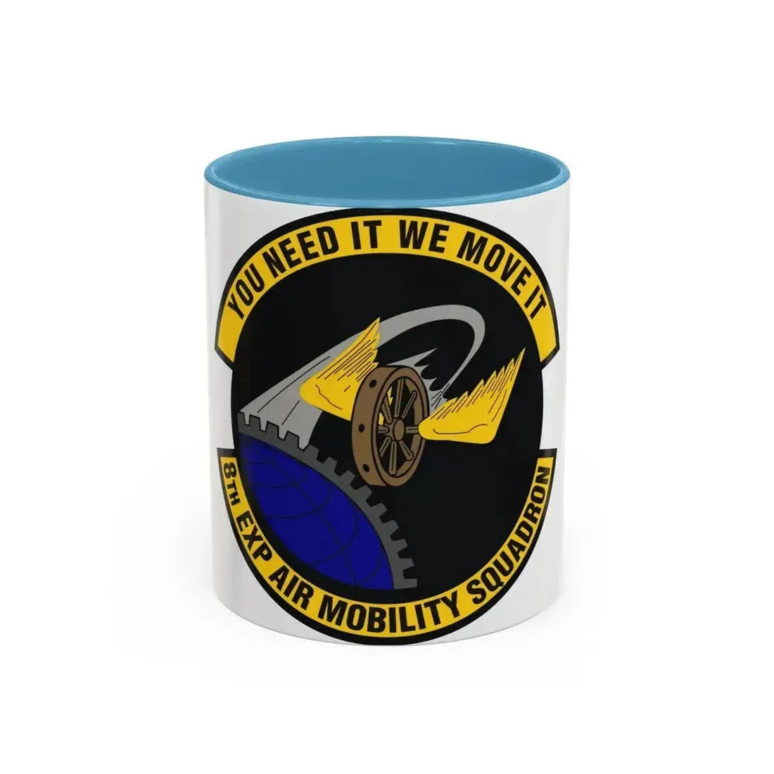 8th Expeditionary Air Mobility Squadron (U.S. Air Force) Accent Coffee Mug 11oz Light Blue - Go Mug Yourself