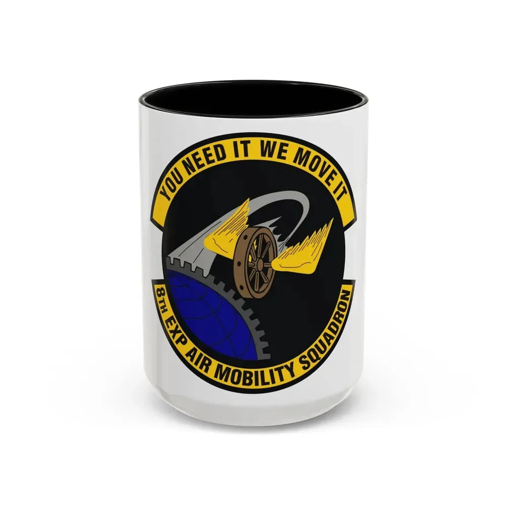 8th Expeditionary Air Mobility Squadron (U.S. Air Force) Accent Coffee Mug 15oz Black - Go Mug Yourself