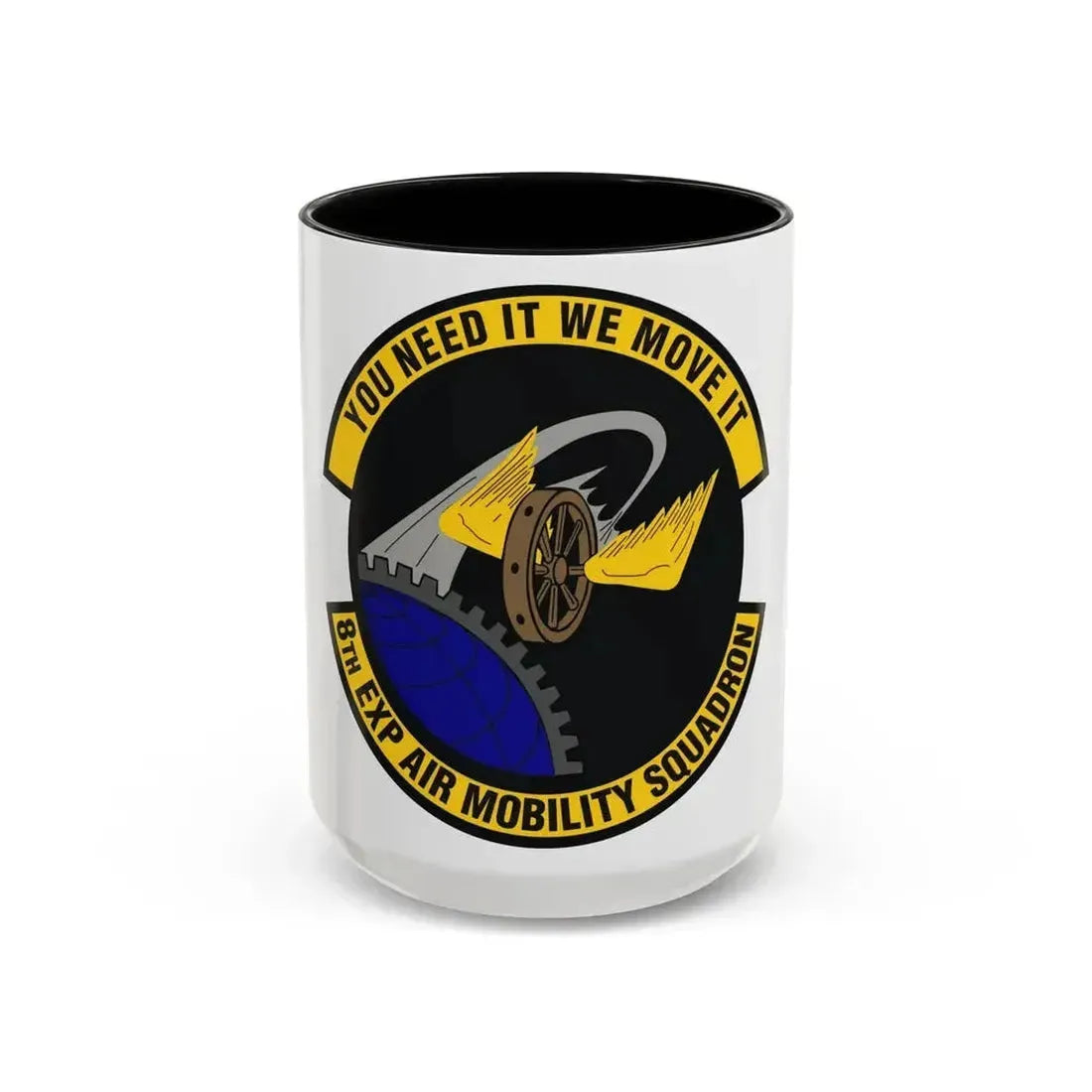 8th Expeditionary Air Mobility Squadron (U.S. Air Force) Accent Coffee Mug 15oz Black - Go Mug Yourself