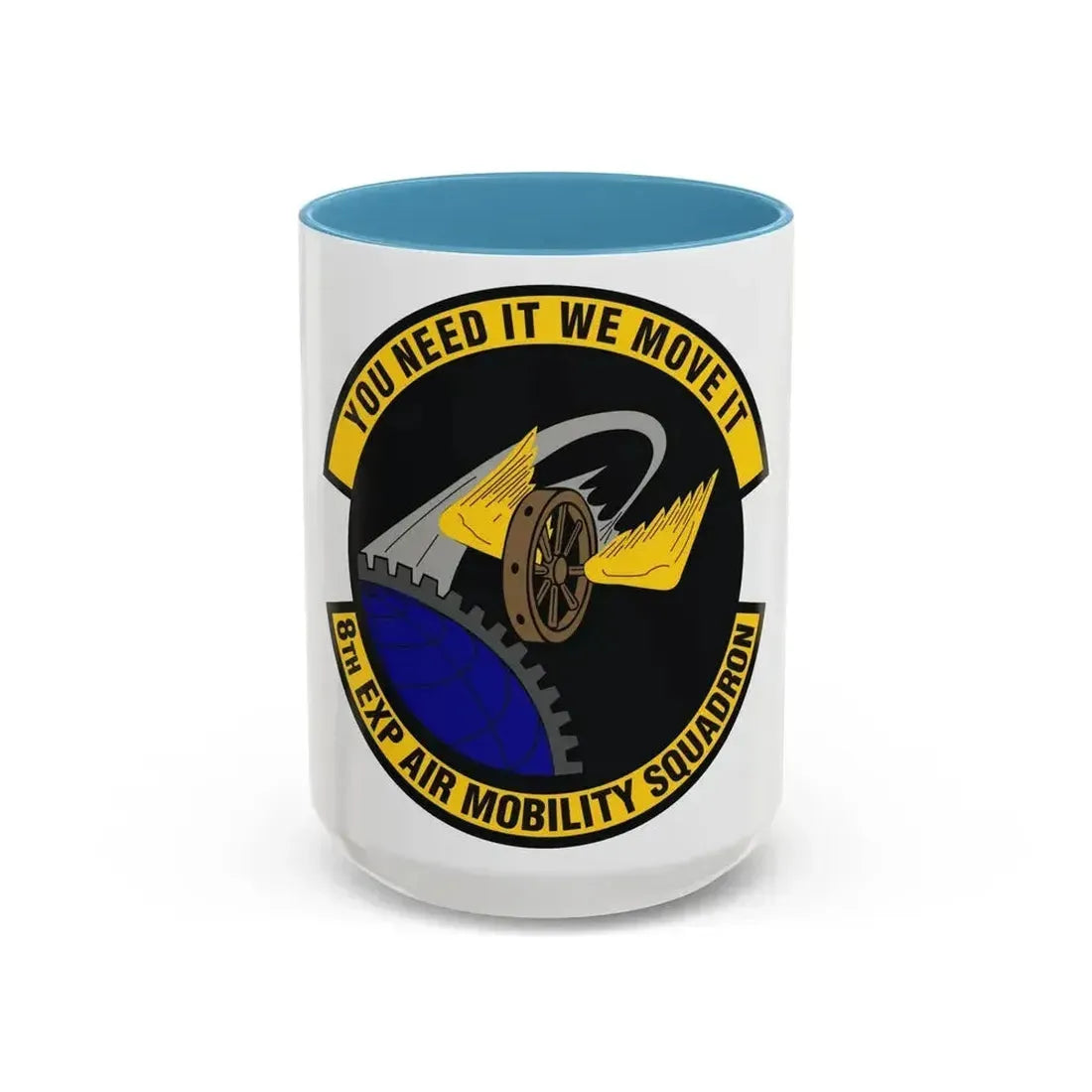 8th Expeditionary Air Mobility Squadron (U.S. Air Force) Accent Coffee Mug 15oz Light Blue - Go Mug Yourself