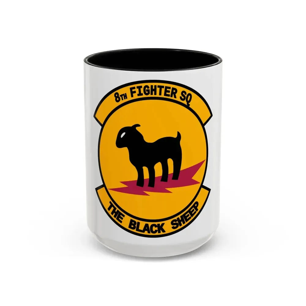 8th Fighter Squadron (U.S. Air Force) Accent Coffee Mug 15oz Black - Go Mug Yourself