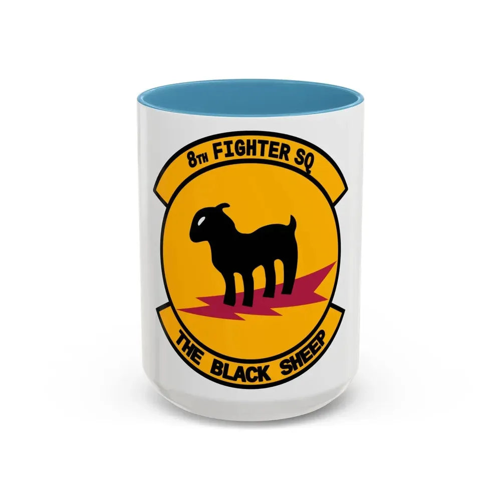8th Fighter Squadron (U.S. Air Force) Accent Coffee Mug 15oz Light Blue - Go Mug Yourself