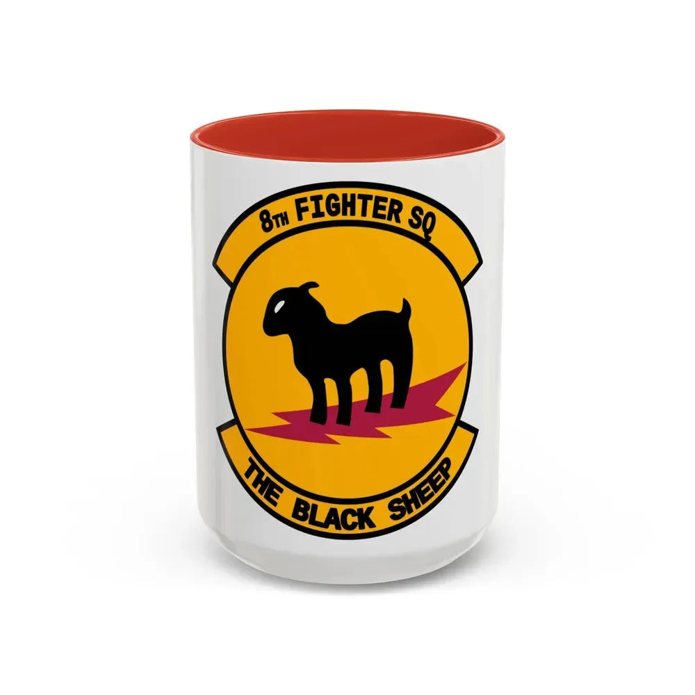 8th Fighter Squadron (U.S. Air Force) Accent Coffee Mug 15oz Red - Go Mug Yourself