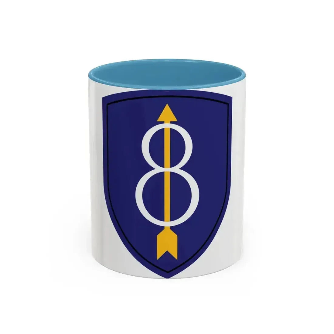 8th Infantry Division patch (U.S. Army) Accent Coffee Mug 11oz Light Blue - Go Mug Yourself