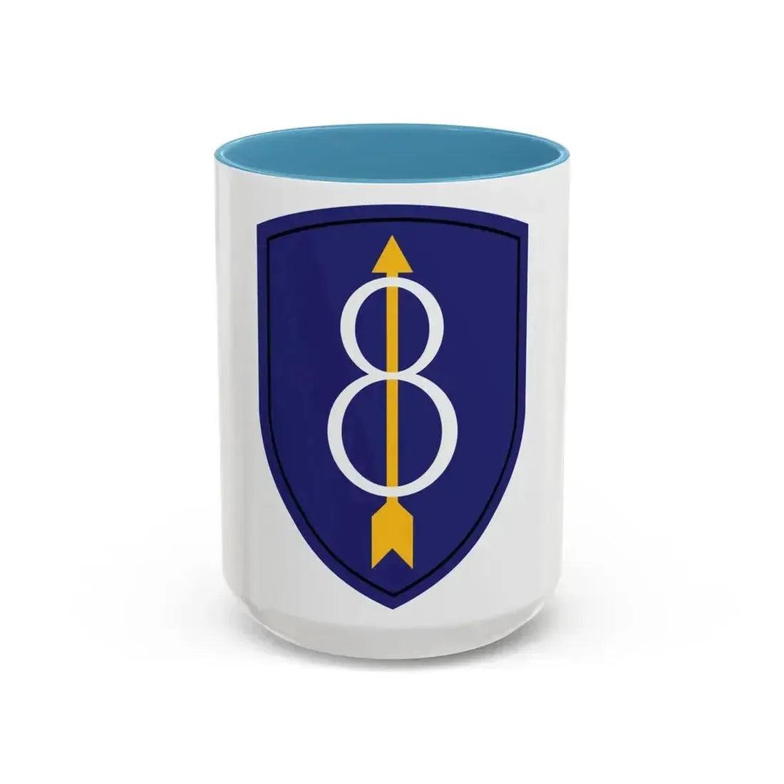 8th Infantry Division patch (U.S. Army) Accent Coffee Mug 15oz Light Blue - Go Mug Yourself